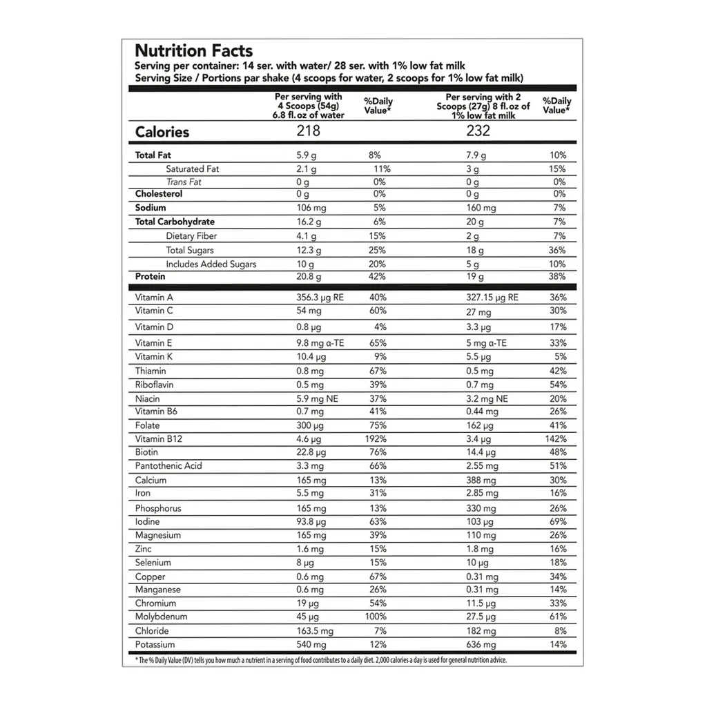 FARMASI Nutriplus Shake – Cookie Crunch, 728 g – Nutrition Facts FARMASI Nutriplus Shake – Cookie Crunch, 728 g – Nutrition Facts