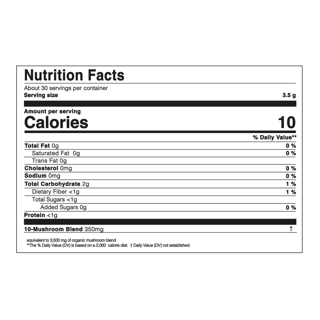 FARMASI Delish Mushroom Coffee 105 g — Official nutrition or supplement facts FARMASI Delish Mushroom Coffee 105 g — Official nutrition or supplement facts