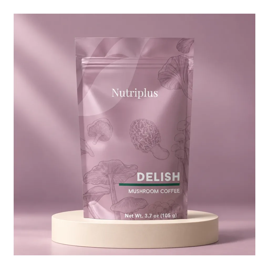 FARMASI Delish Mushroom Coffee 105 g — Styled studio product image FARMASI Delish Mushroom Coffee 105 g — Styled studio product image