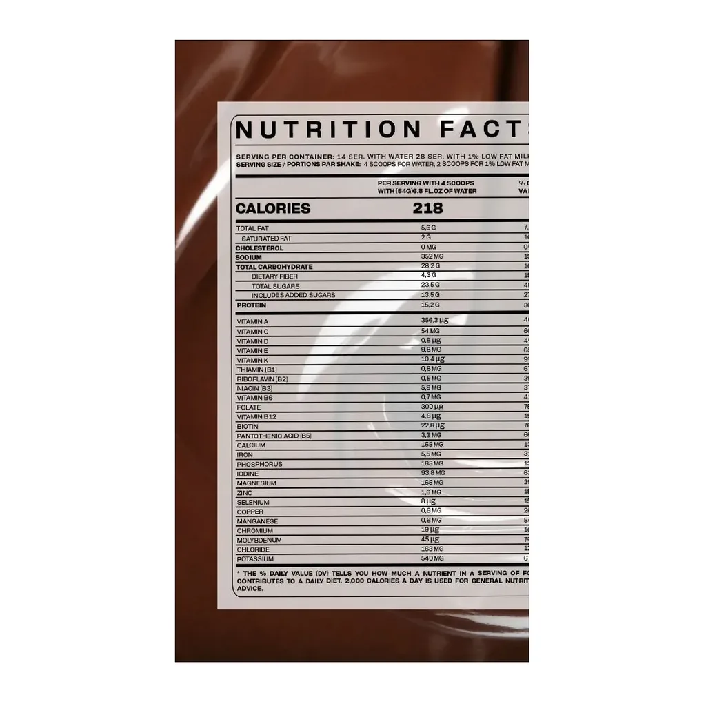 1002911-08-nutriplus-shake-velvet-chocolate-official-nutrition-panel-closeup Farmasi Nutriplus Shake Velvet Chocolate, 728 g — close-up of official nutrition panel