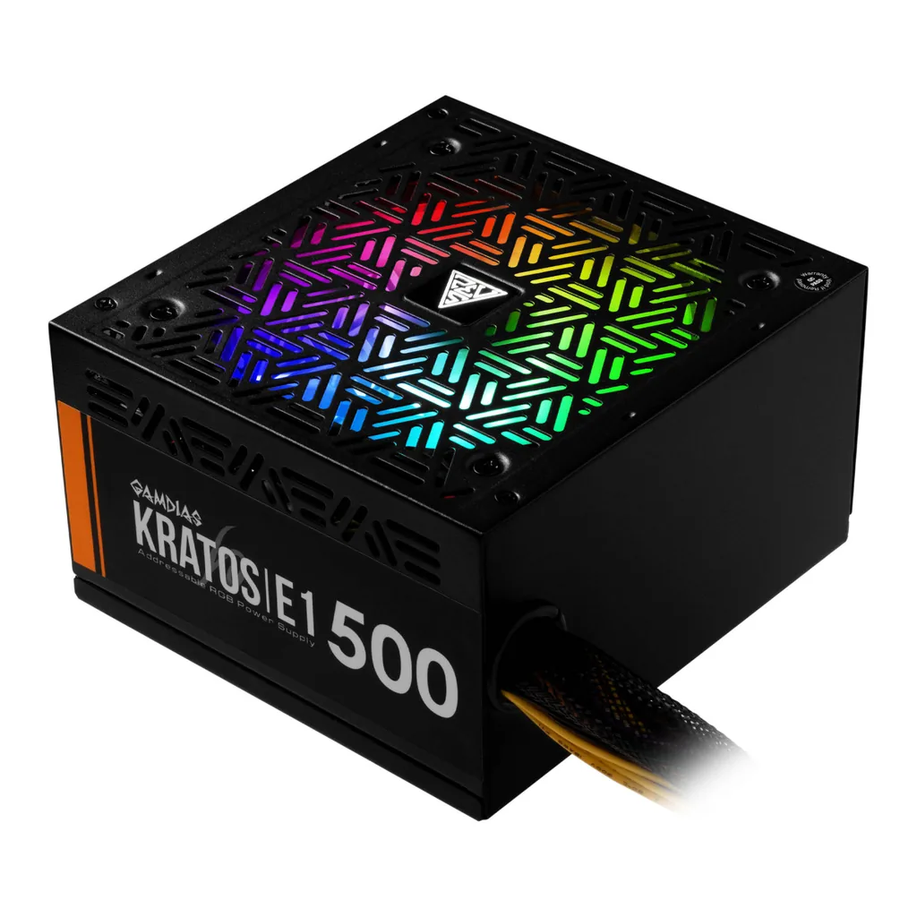 105cad9582d7ffdf8ab02a902b3380ee-hi.jpg Gamdias PSU 500W ARGB PSU, 80 Plus Silver Efficiency, Support C6/C7 Power States, 120mm Fan, Automatic Fan Speed Optimization, 30 Neon-Flex RGB Lighting, Black | GD-KRATOS-E1-500