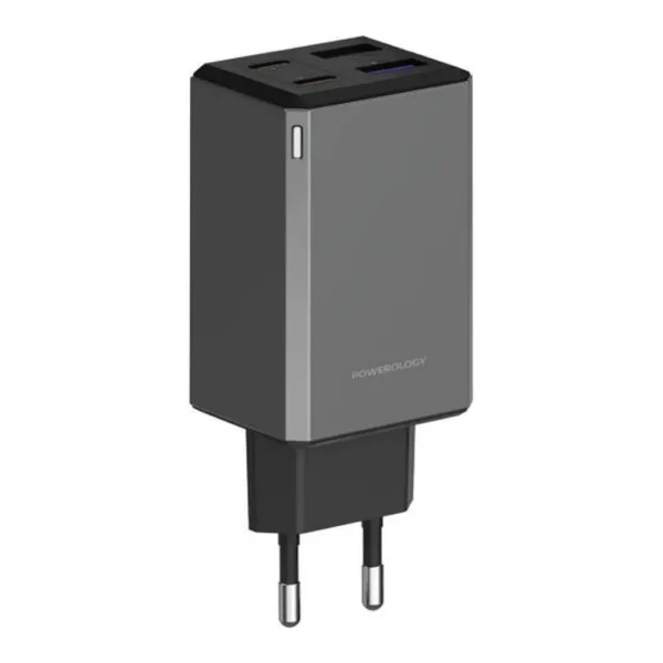 108d1951e9077be34f2faa4e2d5de88c-md.jpg Powerology 65W GaN EU Plug Travel Adapter, Dual USB C PD, USB A QC, Fast Charging for Laptop Smartphone Tablet, GaN Tech, Compact Design, Built In Safety Protection, Grey | PWCUQC064GR