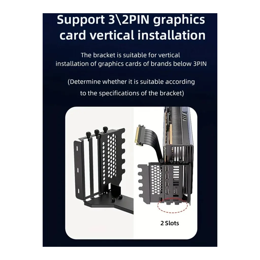 TEUCER Vertical GPU Mounting Bracket Kit, Black | PCI-E4.0-Vertical-Mount - Image 6 TEUCER Vertical GPU Mounting Bracket Kit, Black | PCI-E4.0-Vertical-Mount