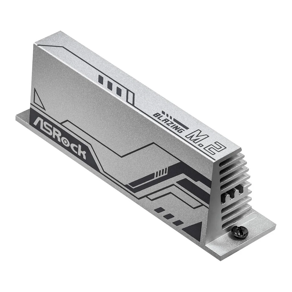 ASRock Blazing M.2 Gen5 Fan Heatsink, Silver - Image 1 ASRock Blazing M.2 Gen5 Fan Heatsink, Silver