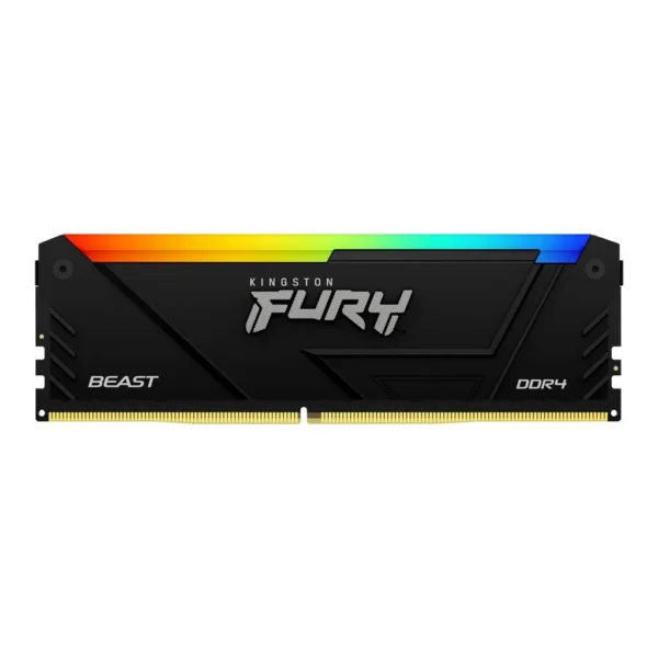 Kingston Fury Beast RGB 16GB DDR4 Single Desktop Memory, 3200MT/s Memory Speed, CL16 CAS Latency, 288-Pin Kit, AMD Ryzen Ready, Intel XMP Certified, Black | KF432C16BB2A/16 - Image 1 Kingston Fury Beast RGB 16GB DDR4 Single Desktop Memory, 3200MT/s Memory Speed, CL16 CAS Latency, 288-Pin Kit, AMD Ryzen Ready, Intel XMP Certified, Black | KF432C16BB2A/16 - Image 1