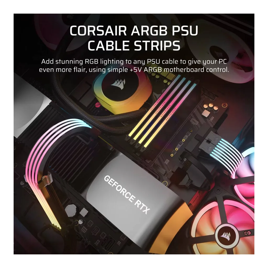 Corsair ARGB PSU Cable Strips | CP-8920282 - Image 2 Corsair ARGB PSU Cable Strips | CP-8920282