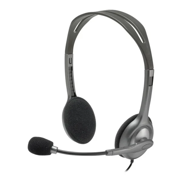 12d022170546a6465e0c0309a26d3922-hi.jpg Logitech H110 Wired Stereo Headset, Dark Grey, Dual 3.5mm Plugs, Rotating Boom Microphone, Adjustable Headband, Foam Ear Cushions, Windows Compatible