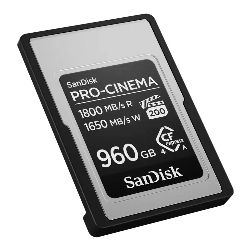 1372eebb24d113565289623f73e51fc4-hi.jpg SanDisk PRO CINEMA CFexpress Type A Memory Card, 960GB Capacity, PCIe Gen 4 Interface, Up To 1800MB/s Read Speed, Up To 1650MB/s Write Speed, RescuePRO Deluxe Software | SDCFEA-960G-GN4NN