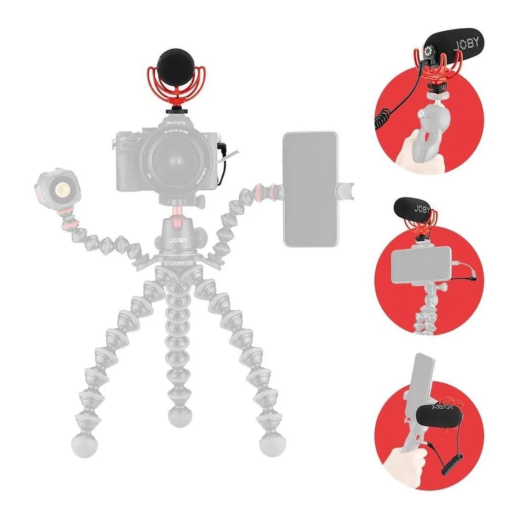 1421b49ef78d9408b93dbd8dc97d0f53-hi.jpg JOBY Wavo On Camera Vlogging Compact Microphone Super Cardioid Pattern with Rycote Duo Lyre for Smartphone