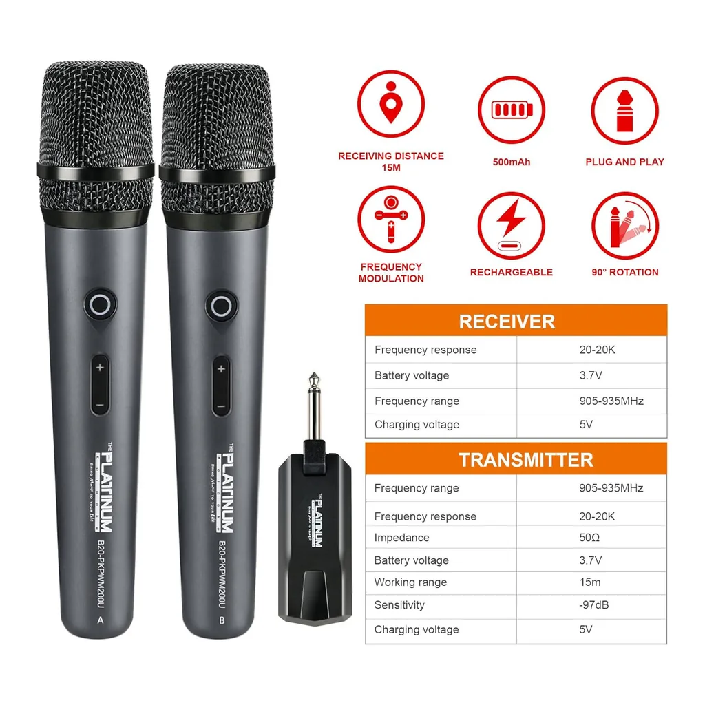1648c64517813bc3dbfbd286b3aaacad-hi.jpg Platinum Karaoke B20 2 Portable Wireless Microphone