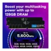 Crucial DDR5 UDIMM Desktop Memory, 64GB (2x 32 GB) Capacity, 5600 MHz Memory Speed, CL46 CAS Latency, 1.1 Voltage, Unbuffered, Non-ECC | CT2K32G56C46U5 - Image 4 Crucial DDR5 UDIMM Desktop Memory, 64GB (2x 32 GB) Capacity, 5600 MHz Memory Speed, CL46 CAS Latency, 1.1 Voltage, Unbuffered, Non-ECC | CT2K32G56C46U5 - Image 4