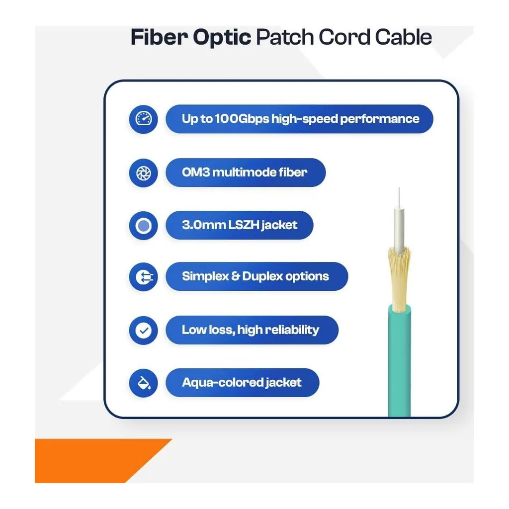 18bdf62c6cd757c7f474863c072f3482-hi.jpg NEXUS OM3 LC to LC Fiber Optic Patch Cord 2M Simplex 100Gbps Multimode 50 125 m LSZH Jacket Low Loss High Speed for Data Center FTTH LAN SFP SFP Plus | OM3