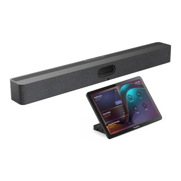 18dd206fafa0783464eb697b32961c3c-hi.jpg Yealink A50-031 MeetingBar Video Collaboration System, CTP25 Touch Console, All-in-One Conference Bar, Triple 50MP Cameras, 4K Resolution, for Medium to Large Rooms, Black