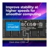Crucial DDR5 CSODIMM Laptop Memory, 24GB Capacity, 6400 MHz Clock Speed, CL52 CAS Latency, 262-Pin SO-DIMM, Unbuffered DIMM Type, Black | CT24G64C52CS5 - Image 6 Crucial DDR5 CSODIMM Laptop Memory, 24GB Capacity, 6400 MHz Clock Speed, CL52 CAS Latency, 262-Pin SO-DIMM, Unbuffered DIMM Type, Black | CT24G64C52CS5 - Image 6