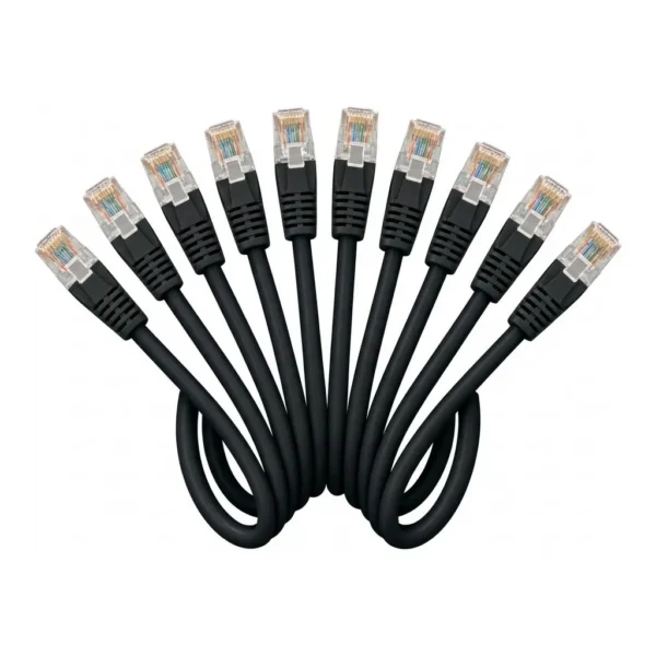 1b3e88319562bfccbdb98019d8af9f2f-hi.jpg AICO 1M Cat6 RJ45 UTP Network Cable, Black, Pack of 10 Cables