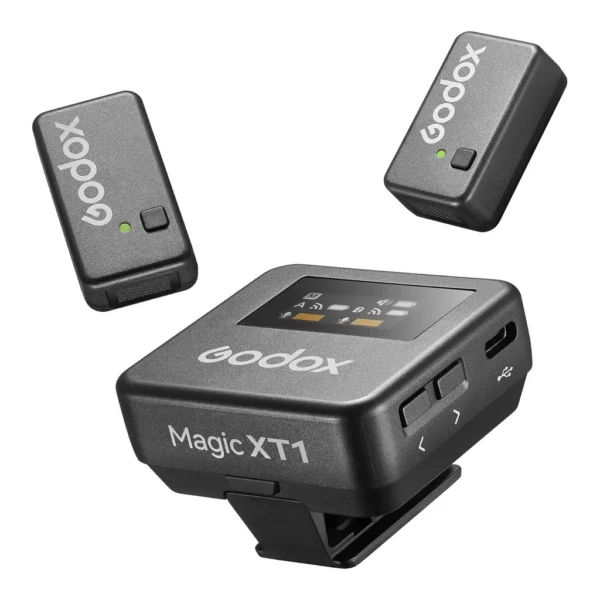 1b994f88c64bddfc57fe70c12ee7ad6b-hi.jpg Godox Magic XT1-C 2-Person Wireless Microphone System with USB-C Adapter 2.4 GHz Lavalier Mic for Android