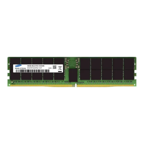 SAMSUNG 96GB DDR5 Server Memory, 6400MHz Memory Speed, CL52 CAS Latency, ECC Registered, 1.1 Voltage, 288-Pin | M321RYGA0PB2-CCP - Image 1 SAMSUNG 96GB DDR5 Server Memory, 6400MHz Memory Speed, CL52 CAS Latency, ECC Registered, 1.1 Voltage, 288-Pin | M321RYGA0PB2-CCP - Image 1