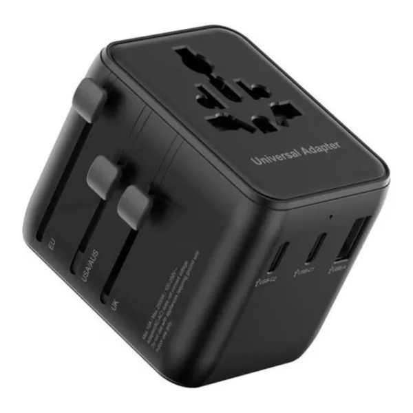 1cbc6be2e393c7815069ee66e3a804fc-md.jpg TCH 25W Universal Travel Adapter, Worldwide Multi Plug, 3 Port USB Charging Travel Plug, 10A AC Universal Power Adapter, Compatible with UK, EU, US, AU Plugs, Black | UCA25