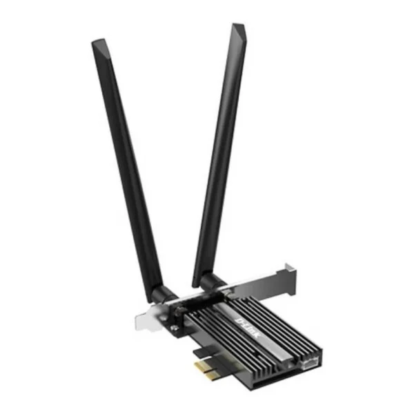 1cfcfb5a1a53f91873537214b592ec68-md.jpg D-Link AX5400 WI-FI 6E Bluetooth 5.2 PCIe Adapter, 6GHz/5GHz/2.4GHz, Dual High Gain Antennas, WPA3 Encryption, Heatsink for Cooling | DWA-X586E