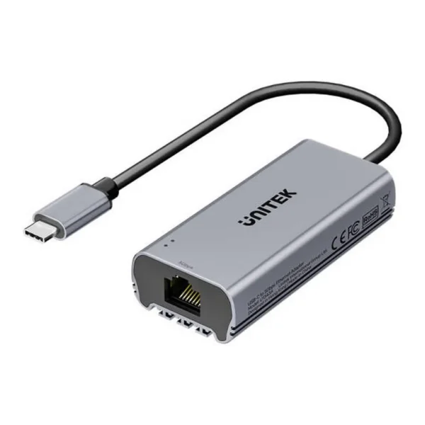 1d9dc4c134b65564bbd47797fba6b12e-md.jpg UNITEK USB-C to 5Gbps Ethernet Adapter, High-Speed 5000Mbps, Compact Aluminum Design, Plug & Play, Dual LED Status, Compatible with Windows, Mac, Linux, iPadOS, Space Gray | U1343AGY01