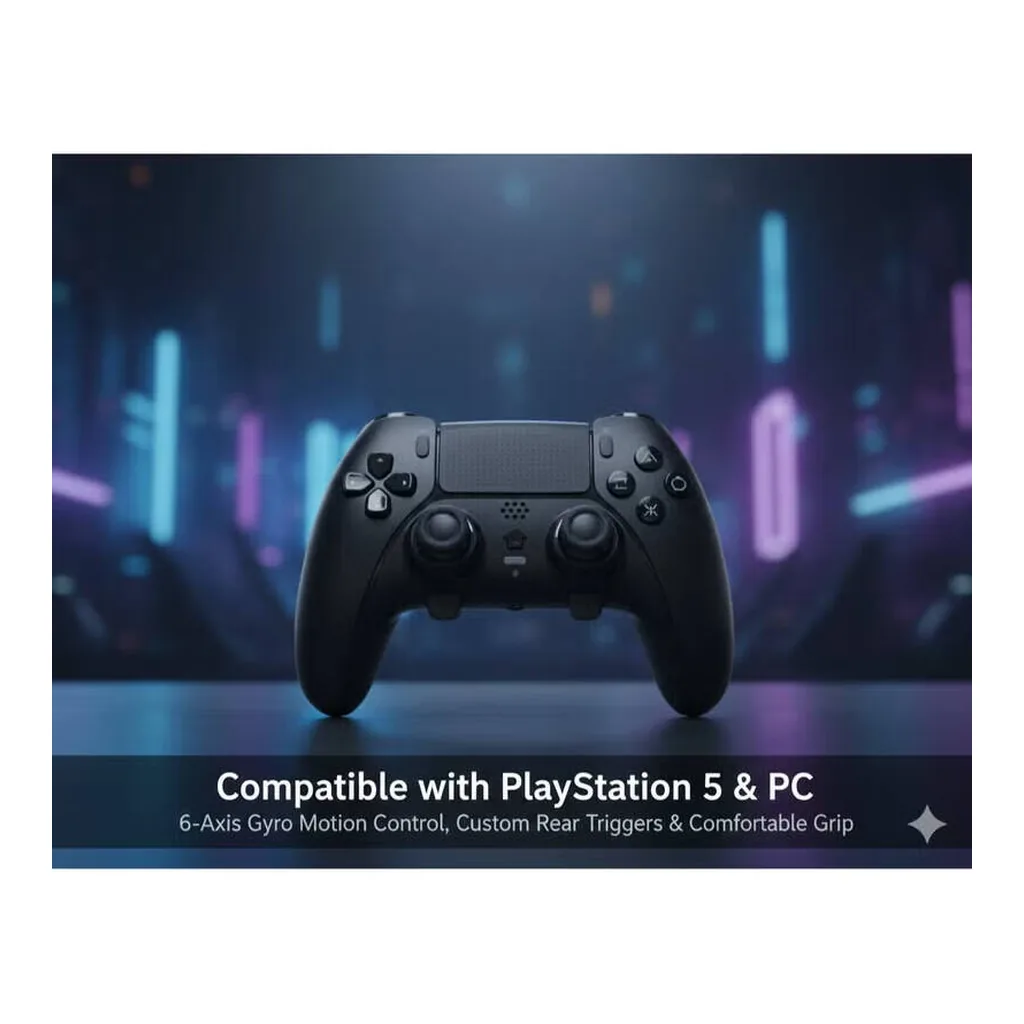 1f0f87f9570e00cb596193731806ff1a-hi.jpg EpicArma PS5 & PC Wireless Controller, DualSense Edge Style Bluetooth Gamepad, 6-Axis Gyro, Custom Rear Triggers, Dual Vibration Feedback, Precision Analog Sticks & Responsive Triggers, Black