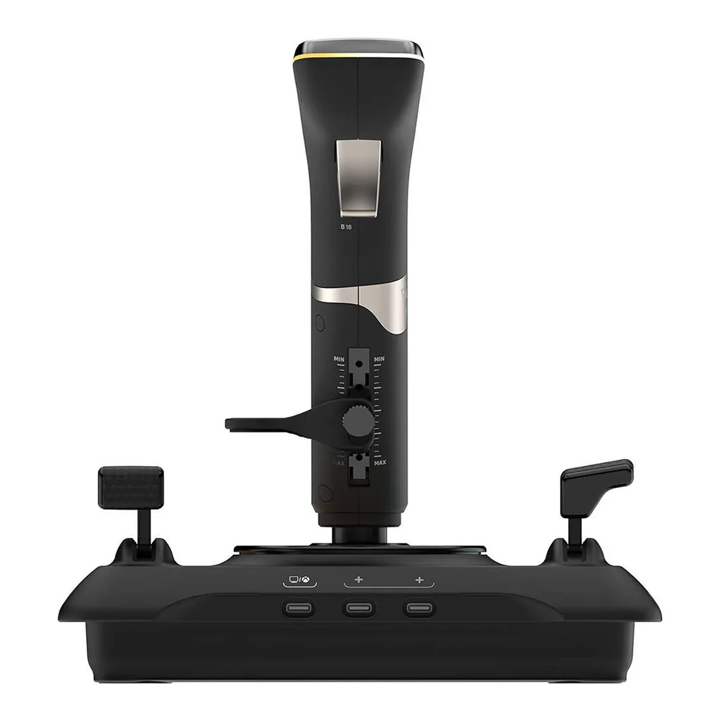 20a2ac29356c0513f51bb797872d3d67-hi.jpg Turtle Beach VelocityOne Flightstick, 27 Programmable Buttons, 8 Axes, POV Hat & Rapid-Fire Trigger, High-Precision, Non-Contact Main Axes, OLED Flight Management Display, Black