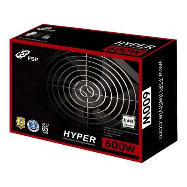 20ff2cfedc03268be0478f458019b394-hi.jpg FSP HP600S Power Supply Hyper Standard 600W, 120mm Sleeved Fan, Noise Level< 19dBA, 200-240Vac, Active PFC (>0.9 typical) | PPA6003710