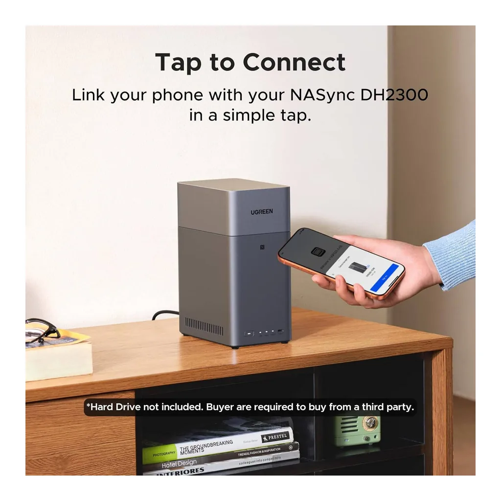 2228d52d0f592d97a2c8d14eacbf1f05-hi.jpg UGREEN NASync DH2300 2-Bay Desktop NAS, Capacity 60TB (Diskless), Remote Access, AI Photo Album, Beginner Friendly System, 4GB on Board RAM,1GbE, 4K HDMI | 95087