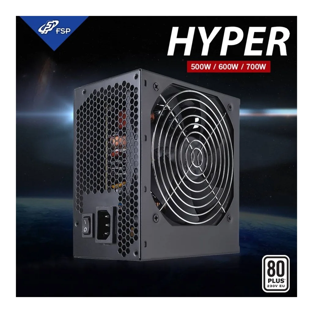 22a6aba0a413833352dd86cac58b539e-hi.jpg FSP HP600S Power Supply Hyper Standard 600W, 120mm Sleeved Fan, Noise Level< 19dBA, 200-240Vac, Active PFC (>0.9 typical) | PPA6003710