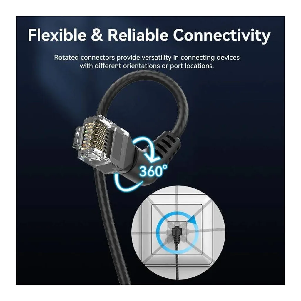 2400ce79a3e0927ca85dac4e1806e96b-hi.jpg Vention Cat6A UTP Ethernet Patch Cable, 10Gbps Data Transfer Rates, Oxygen-Free Copper Conductors, Gold-Plated Contacts, Flexible PVC Jacket, 5 Meter Cable Length, Gray