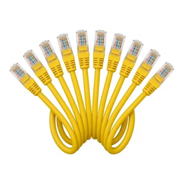 24279680d2bed024c56231eefbd419ac-hi.jpg AICO 1M Cat6 RJ45 UTP Network Cable, Yellow, Pack of 10 Cables