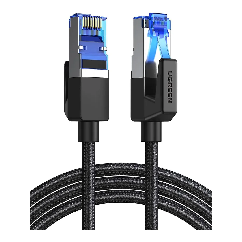 24657068544d9c6256e9d3bea3612b75-hi.jpg UGREEN 3 Meter Cat 8 Ethernet Cable, Gigabit Network High-Speed 40Gbps, 2000MHz, RJ45 Internet, Braided, Double Shielded, Compatible With PS4, PS5, PC, Router, TV, Xbox