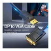 24d6330792e601c1ab55011f67190916-hi.jpg Vention DP to VGA Cable, 1080P HD, Fastener and Ergonomic Design, Gold Platted Interface, 30AWG Core Diameter, 3 Meter, Black | HBLBI