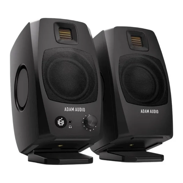 2505b35bb8320eae6b38a0a8ddc00777-hi.jpg ADAM AUDIO D3V Desktop Speakers, 3.5" Basket Diameter Woofer, D-ART Tweeter Type, Dual-Passive Radiator, TRS Analog Connectors, Single-Piece Aluminum Cone Material, Black