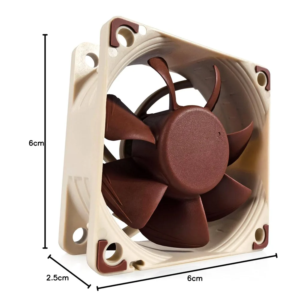 Noctua NF A6x25 5V PWM 60mm Cooling Fan, Brown - Image 7 Noctua NF A6x25 5V PWM 60mm Cooling Fan, Brown