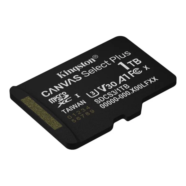 2831d27e2f16731d1dc81745106c9abb-hi.jpg Kingston Canvas Select Plus microSDXC Memory Card with Adapter, 1TB Capacity, UHS I U3 V30 A1, Up to 150MB/s Read Speed, Class 10, 4K Full HD Video Recording, Android Optimized | SDCS3/1TB