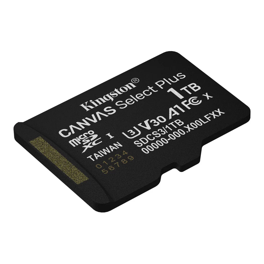 2831d27e2f16731d1dc81745106c9abb-hi.jpg Kingston Canvas Select Plus microSDXC Memory Card with Adapter, 1TB Capacity, UHS I U3 V30 A1, Up to 150MB/s Read Speed, Class 10, 4K Full HD Video Recording, Android Optimized | SDCS3/1TB