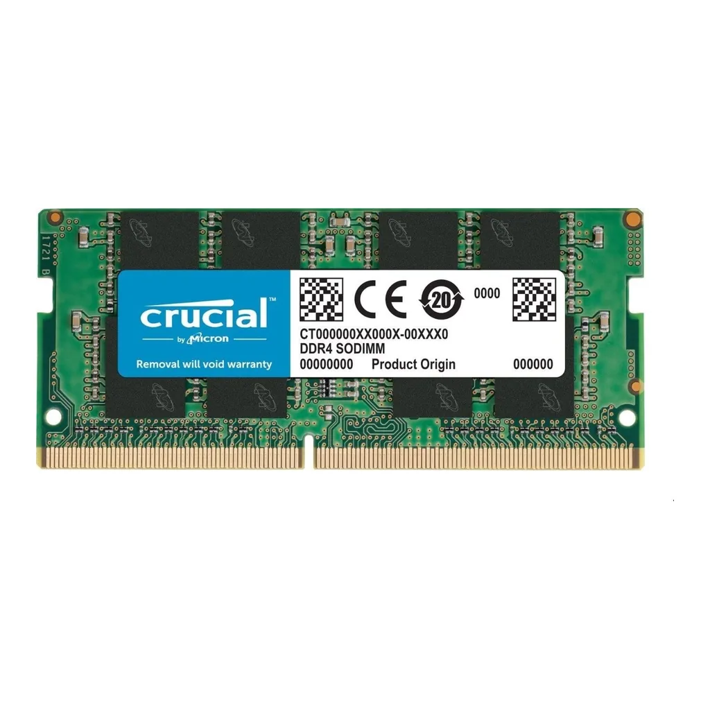 Crucial 16GB DDR4 SODIMM Memory Module, 3200MHz Clock Speed, 22-22-22 Timings, Unbuffered, 1.2V Memory Voltage, 22 CAS Latency | CB16GS3200 - Image 1 Crucial 16GB DDR4 SODIMM Memory Module, 3200MHz Clock Speed, 22-22-22 Timings, Unbuffered, 1.2V Memory Voltage, 22 CAS Latency | CB16GS3200 - Image 1