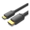 2918a8b427f4296c56ccb560d244aa94-hi.jpg Vention HDMI-C Male to HDMI-A Male 4K HD Cable, 4K@60Hz Resolution, 3D Visual Effects, Supports HDR, Audio-Video Synchronized Output, No Lag, No Screen Flicker, 2 Meter Cable Length, Black