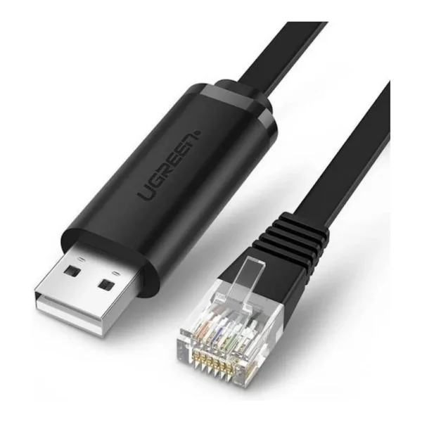 29bd2f1ffca3a350371abb2b5645bc30-hi.jpg UGREEN CM204 USB TO RJ45 CONSOLE CABLE, 3M, Black