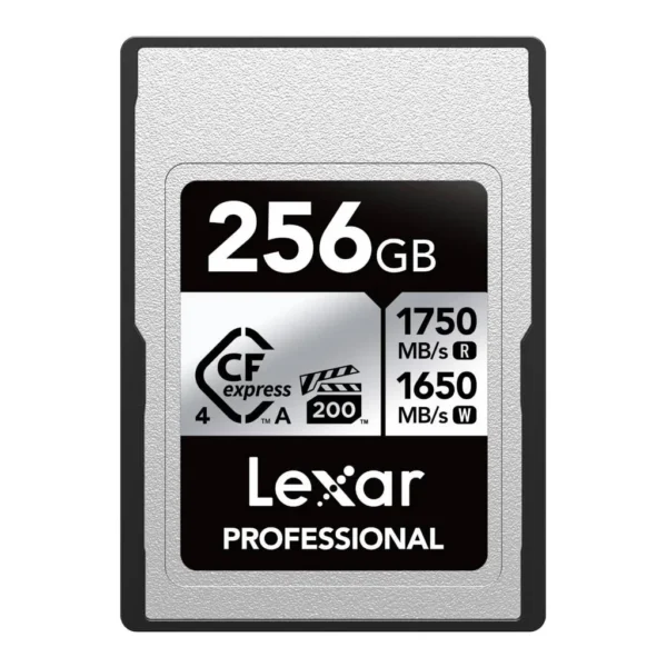 2b8d18ad351f4d27f4aa6d3f6a46b99b-hi.jpg Lexar Professional Silver Series CFexpress 4.0 Type A Card 256GB, Up to 1750MB/s Read, VPG200 Certified, High-Speed Memory Card for Sony Alpha & Sony FX Cameras, Silver | LCAEXS4256G-RNENG