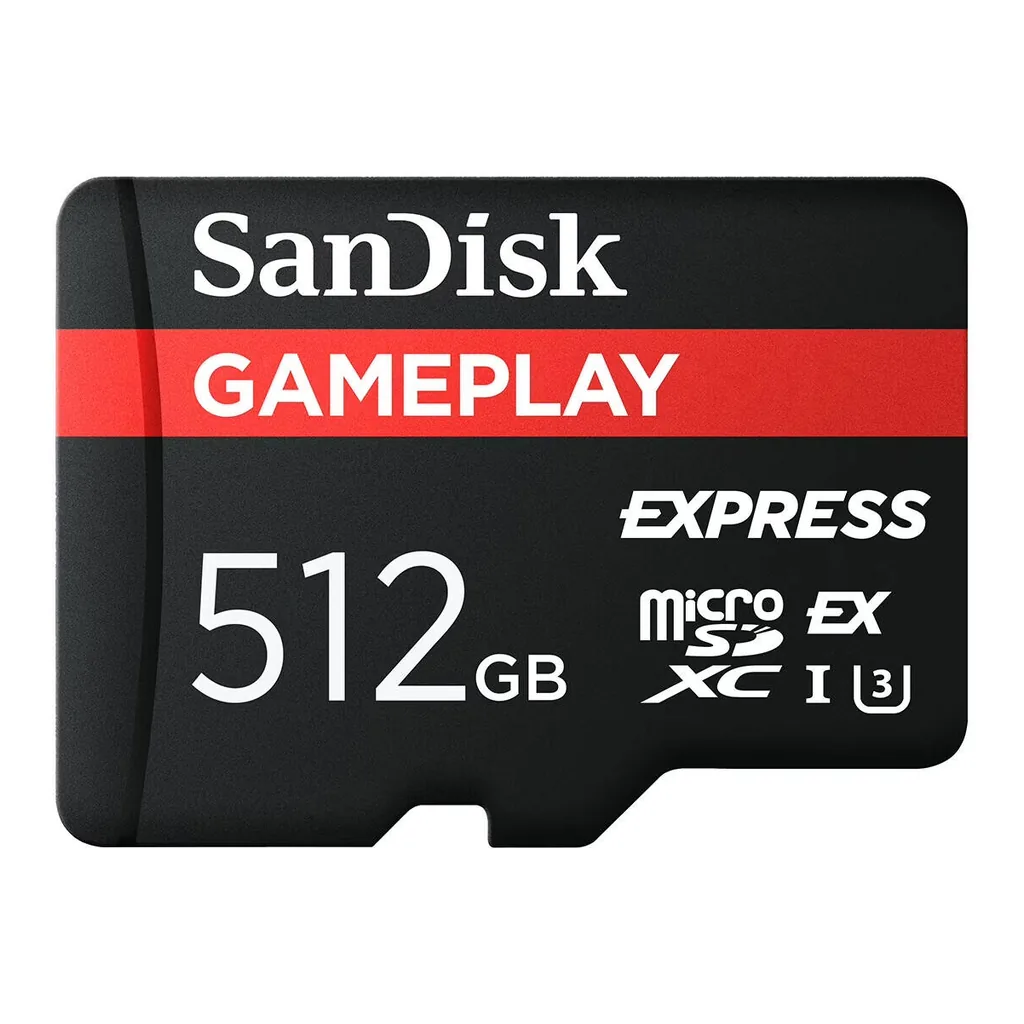 2c52a8c7a0911a5fff99dc538fdb5434-hi.jpg SanDisk GamePLAY microSD Express Card, 512GB Capacity, Works with Nintendo Switch 2, Read up to 880 MB/s, Write up to 650 MB/s, Massive Time-Saver, Black | SDSQXFN-512G-AW6GN