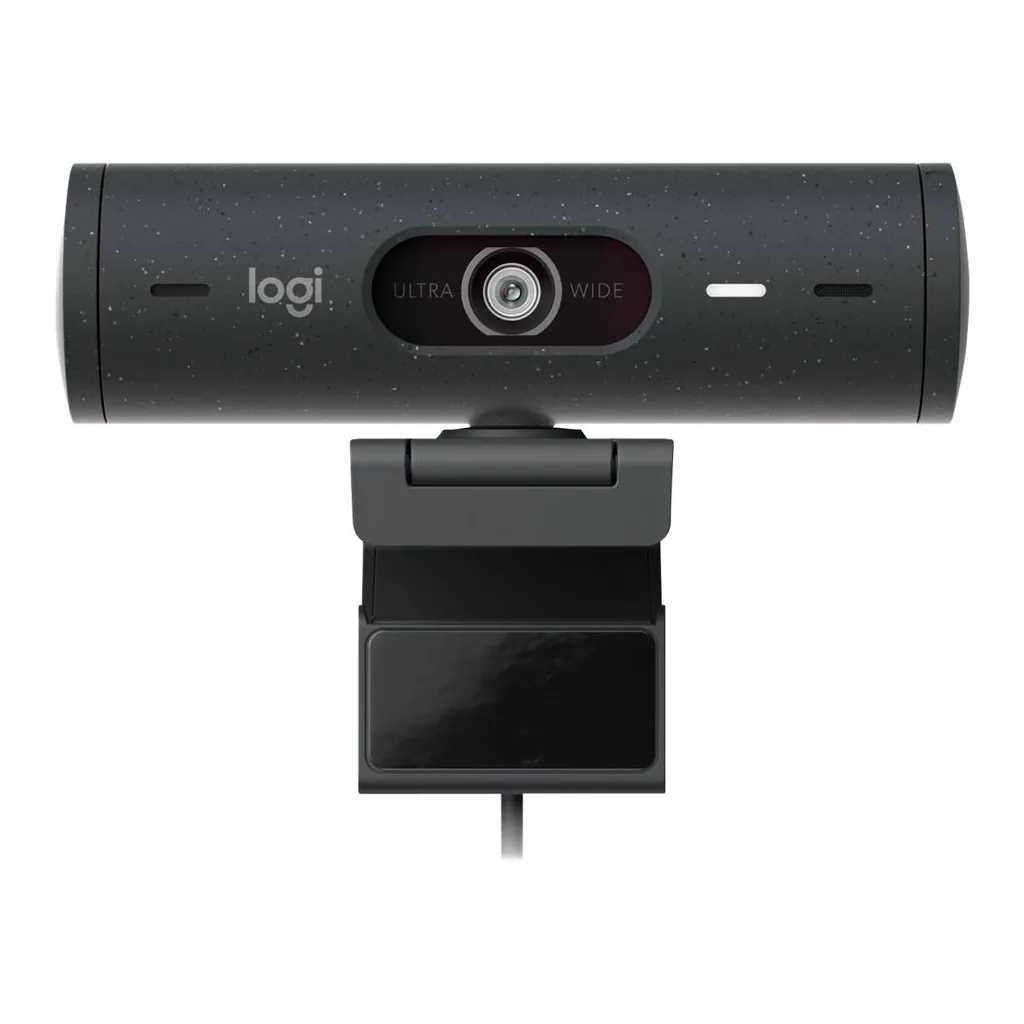 2cd960a1085466733228a3ca7553f4f4-hi.jpg Logitech Brio 505 FHD Webcam, 30fps Frame Rate, Integrated Privacy Shutter, Dual Noise Reducing Mics, 4x Digital Zoom, USB-C, Works w/ Windows / macOS / or Chrome OS, Graphite