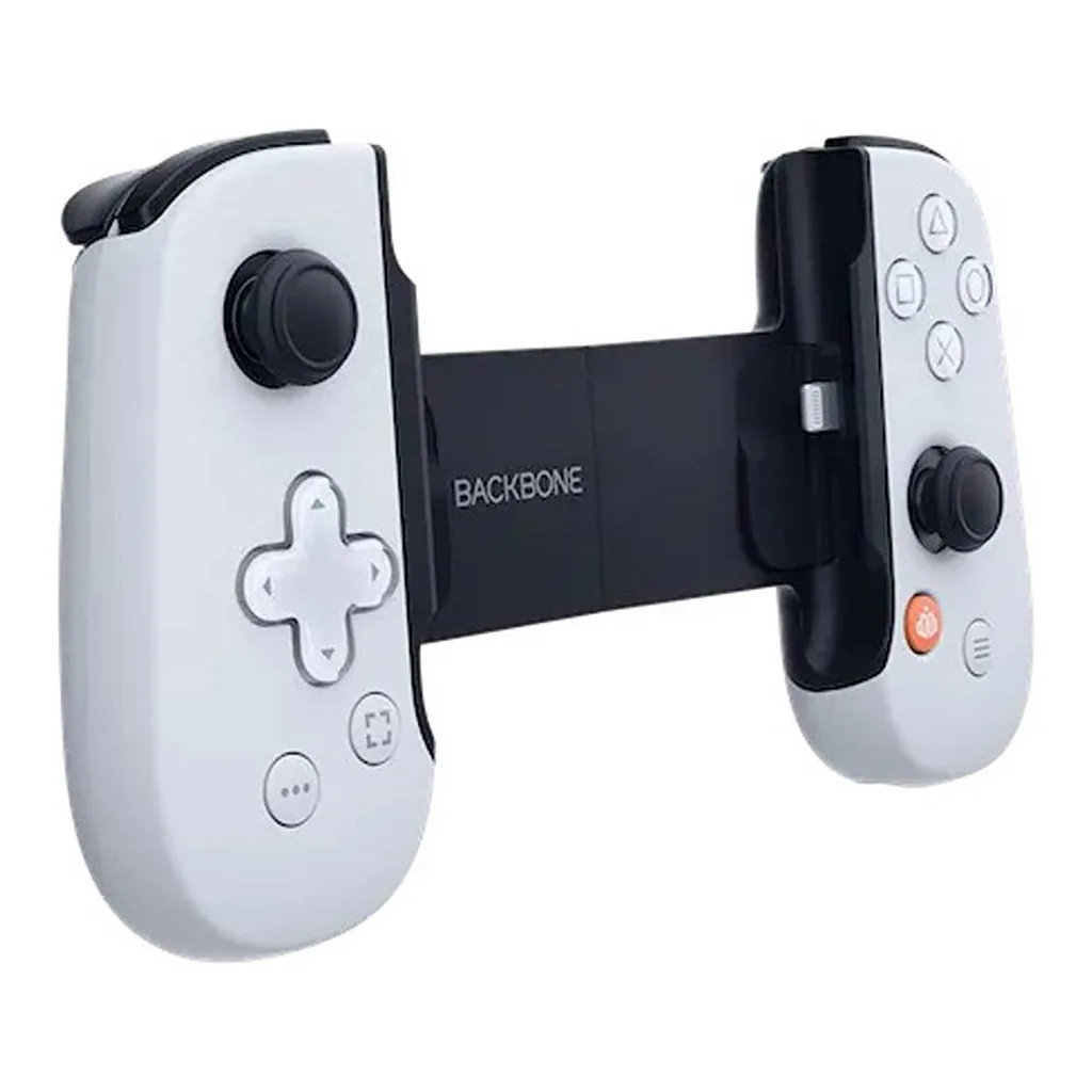 2d3aed6ca08774ca8dd197eb1cfda31d-hi.jpg Backbone One Mobile Gaming Controller, For iPhone / PlayStation Edition, Collapsible & Compact Design, Low Latency Connection, Capture Game Clips & Screenshots, 3.5mm Headphone Jack, White