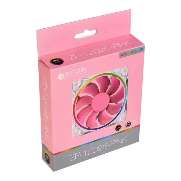 ID-Cooling ZF-12025 120MM ARGB Cooling Fan - Pink | CASEFAN-055 PINK - Image 1 ID-Cooling ZF-12025 120MM ARGB Cooling Fan - Pink | CASEFAN-055 PINK