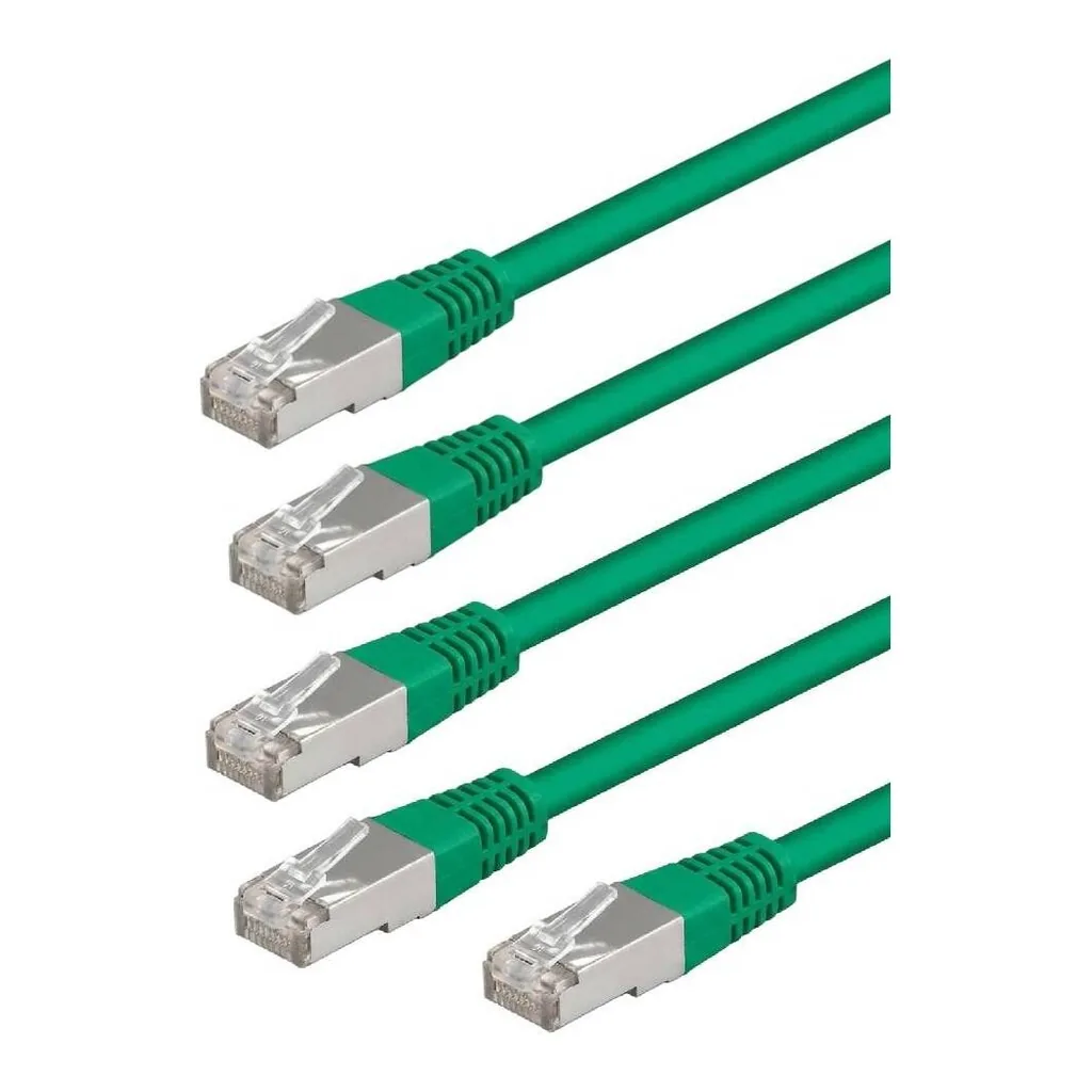 3064970f8baec5d4ffb7adfd4e4f2198-hi.jpg AICO 0.5M Cat6 RJ45 UTP Network Cable, Green, Pack of 5 Cables