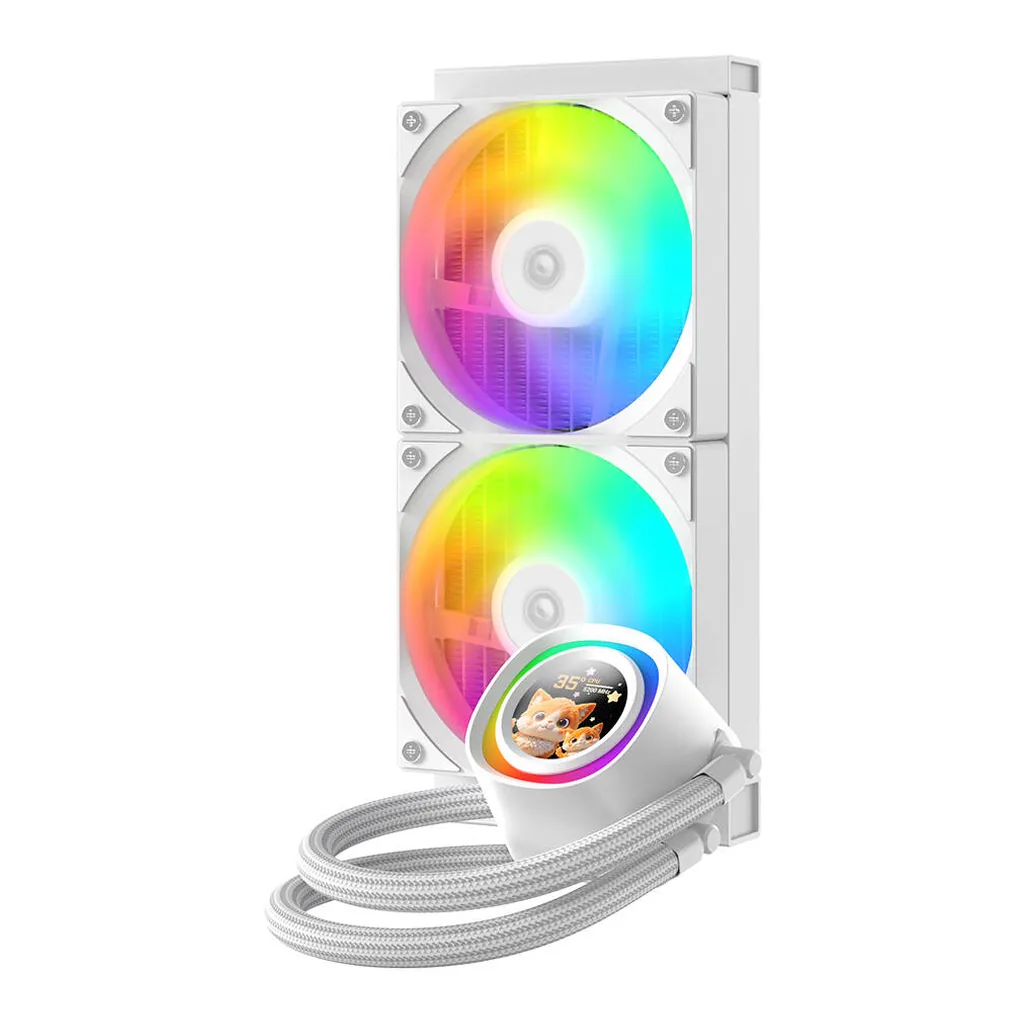ID-Cooling FX240 LCD Liquid CPU Cooler, White - Image 2 ID-Cooling FX240 LCD Liquid CPU Cooler, White