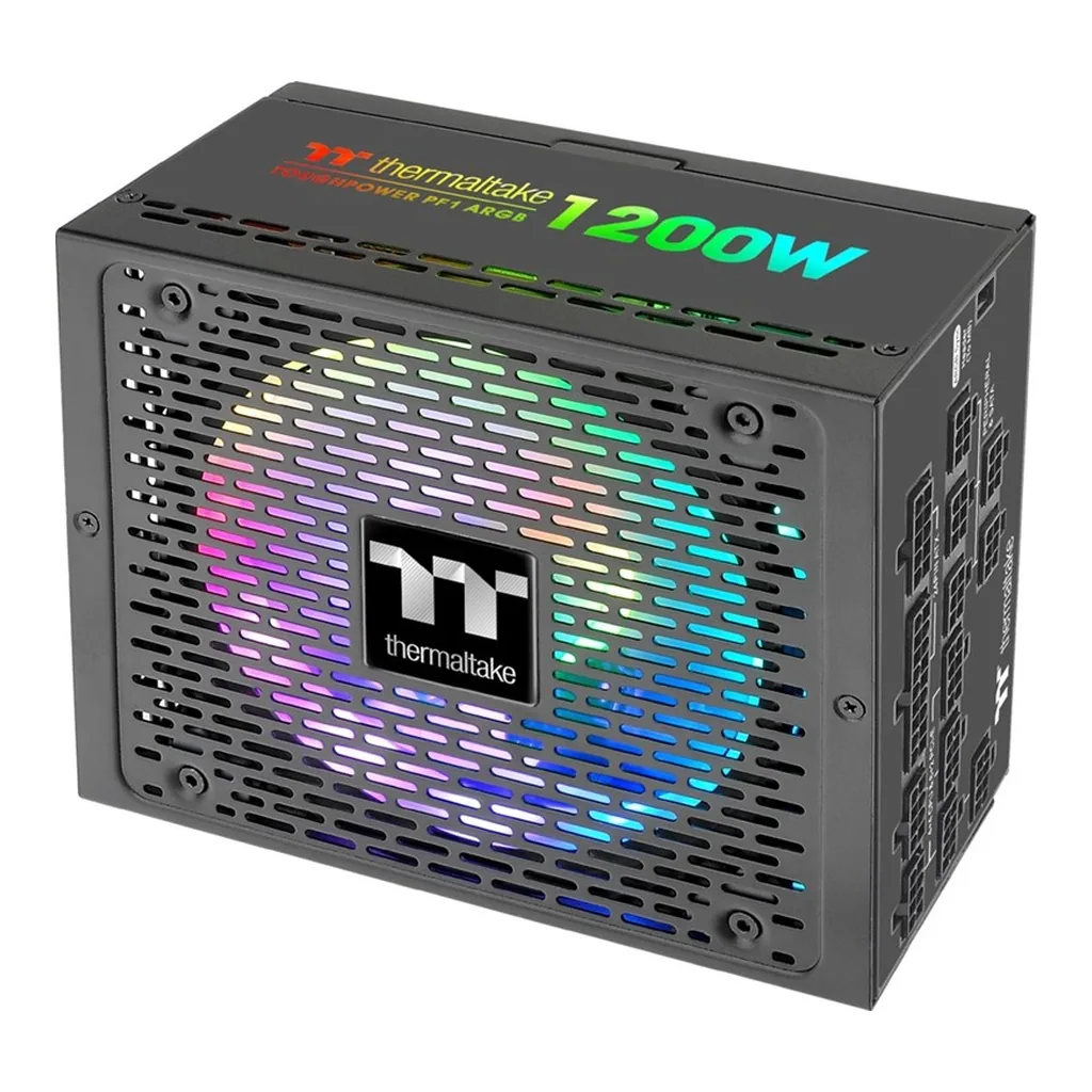 32ad34eb2ce04855eac0c8ce0242634e-hi.jpg Thermaltake Toughpower PF1 1200 Watt Power Supply, Full Modular, 80 Plus Platinum, ARGB, PSU, SLI/CrossFire, Single Rail, 100A, ATX | PS-TPD-1200F3FAPK-1
