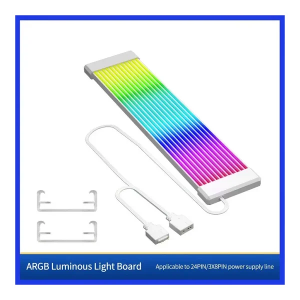 ARGB Neon Cable Decoration Strip, 24P / 3x8P, White | Computer Light - Image 1 ARGB Neon Cable Decoration Strip, 24P / 3x8P, White | Computer Light