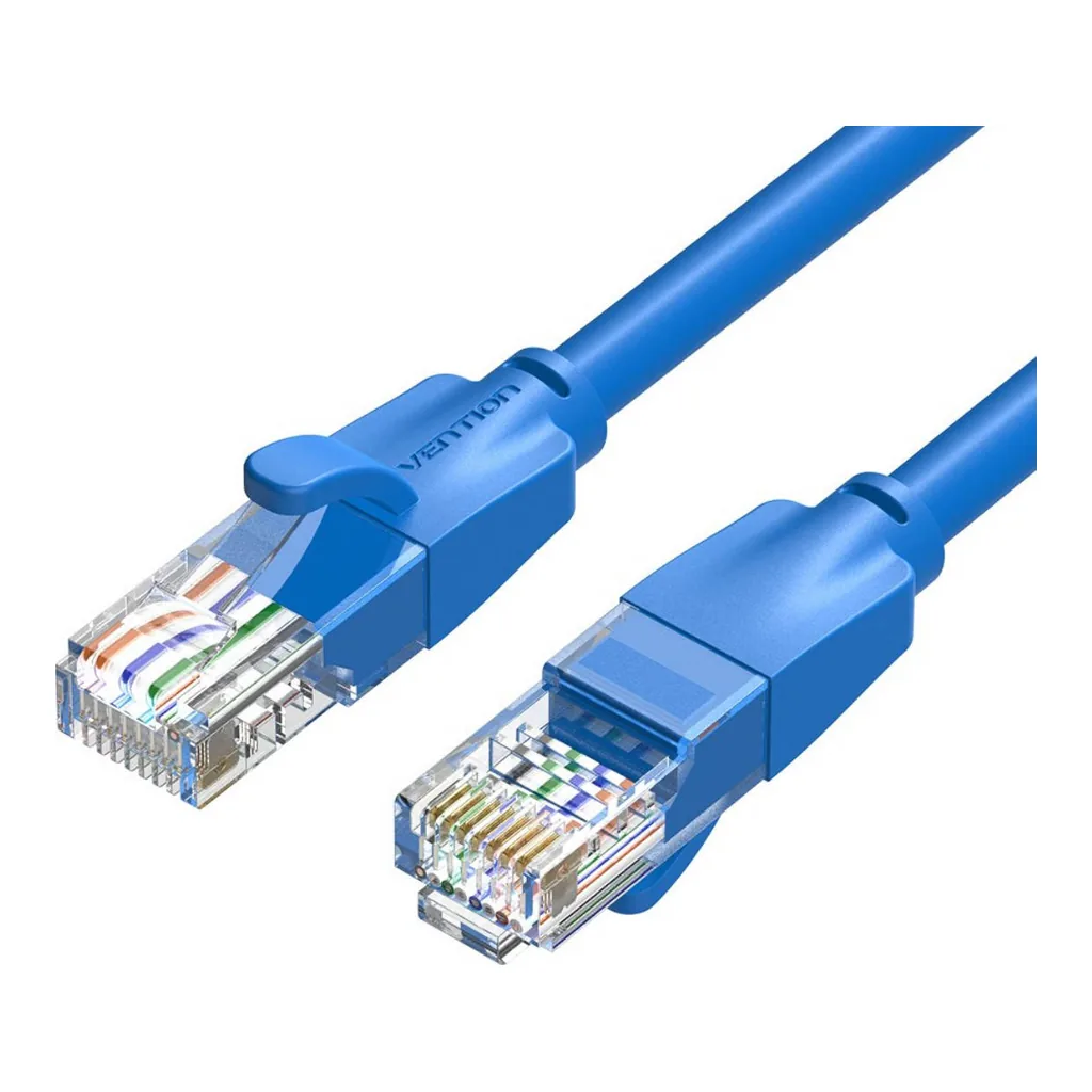 375c0dad6f6a3389402d78592fc56b47-hi.jpg Vention Cat 6 UTP Patch Round Cable, 1000Mbps High Speed, Suitable for Laptop / Projector / Computer, 0.5 Meter Length, Blue